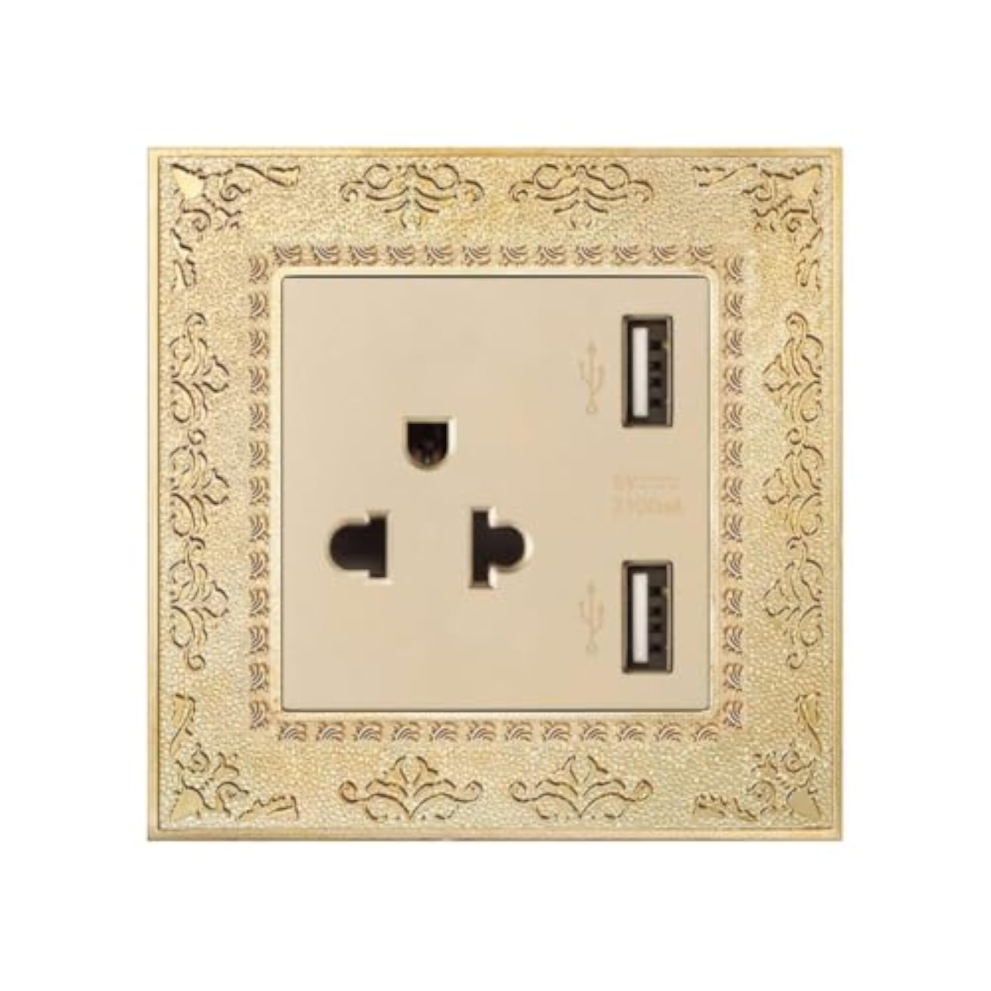 Ornate Wall Outlet with Decorative Frame
